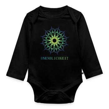 Unendlichkeit - Baby Bio-Langarm-Body - Schwarz - Vorne