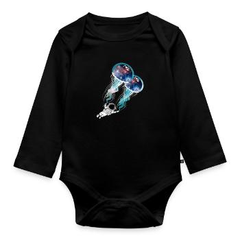 Nébuleuse Galaxie Astronaute De l’espace Extra-atmosphérique Méduses - Body Bébé bio manches longues - noir - Devant