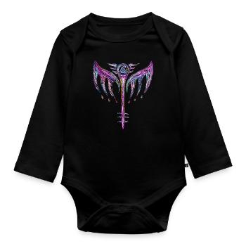 Walküre Valkyrie Symbol Schildmaid Odin Valknut - Baby Bio-Langarm-Body - Schwarz - Vorne