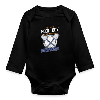 Ich bin nur ein Pool Boy Funny Pool Cleaning Cleaner - Baby Bio-Langarm-Body - Schwarz - Vorne
