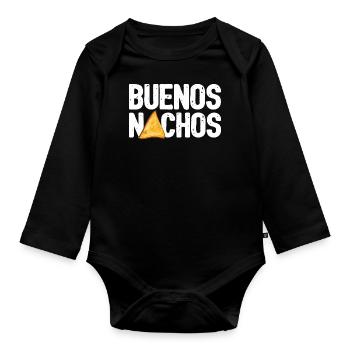 Essen Taco Nachos Grafik - Baby Bio-Langarm-Body - Schwarz - Vorne