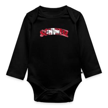 Schweiz - Baby Bio-Langarm-Body - Schwarz - Vorne
