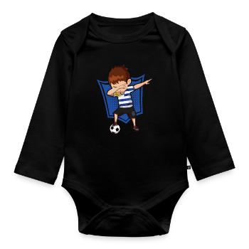 Football Dab Uruguay Uruguayen Footballer Dabbing - Body Bébé bio manches longues - noir - Devant