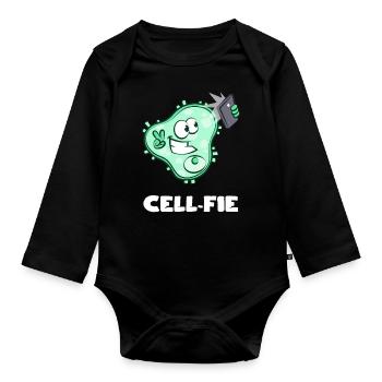 Cellfie - Body Bébé bio manches longues - noir - Devant