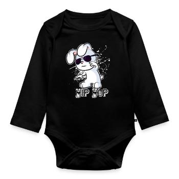 Hip Hop - Organic Longsleeve Baby Bodysuit - black - Front