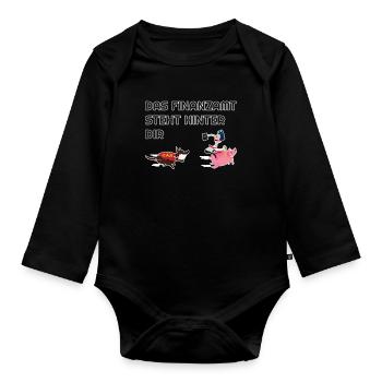 Tax Office Lustig - Organic Longsleeve Baby Bodysuit - black - Front