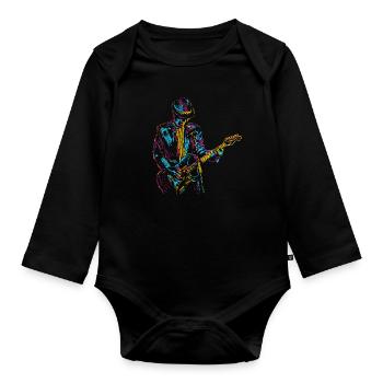 Musiciens de guitariste - Body Bébé bio manches longues - noir - Devant