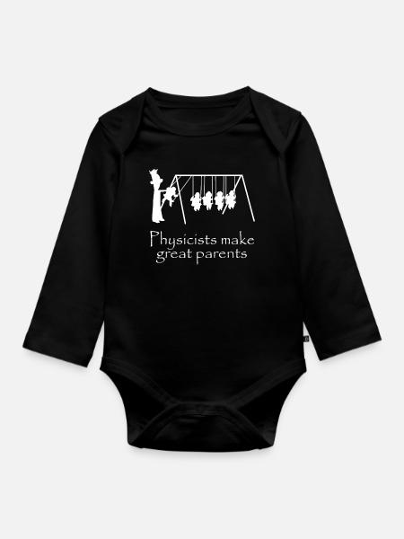 Physiker Eltern - Baby Bio-Langarm-Body - Schwarz