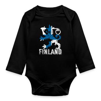Finland - Organic Longsleeve Baby Bodysuit - black - Front