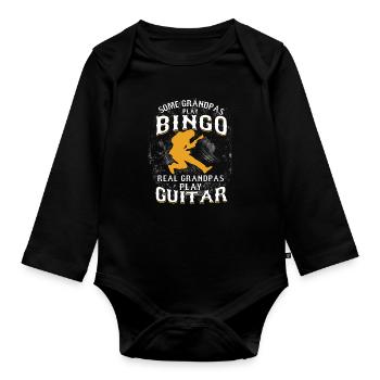 Groupes Guitaristes Bassistes Music Lovers Real - Body Bébé bio manches longues - noir - Devant