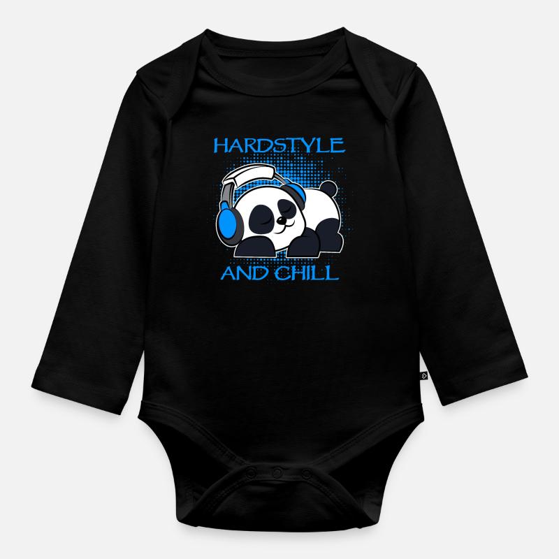 Hardstyle Panda - Body Bébé bio manches longues - noir