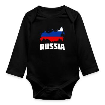 Russia Russia Map Map Country Gift - Organic Longsleeve Baby Bodysuit - black - Front