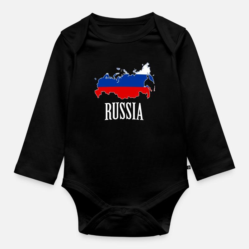 Russie - Body Bébé bio manches longues - noir