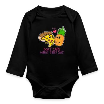 Pizza Hawaii - Body Bébé bio manches longues - noir - Devant