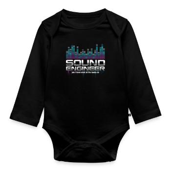 Sound Technician Technical Recording Music Mixer - Baby Bio-Langarm-Body - Schwarz - Vorne