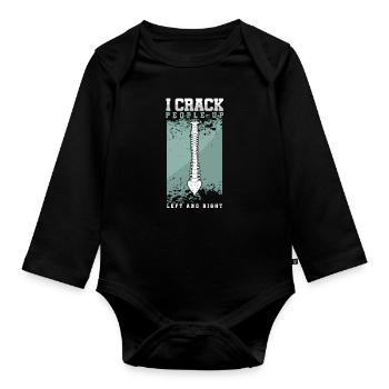 Medizinisches Geschenk des Osteopathie-Neurochirurgen, das ich knacke - Baby Bio-Langarm-Body - Schwarz - Vorne