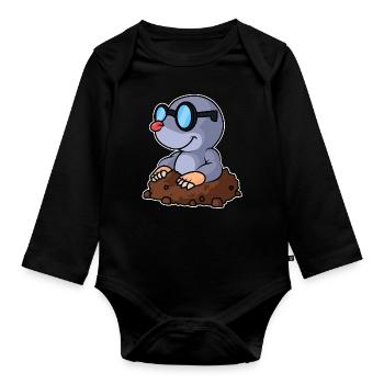Taupe - Body Bébé bio manches longues - noir - Devant