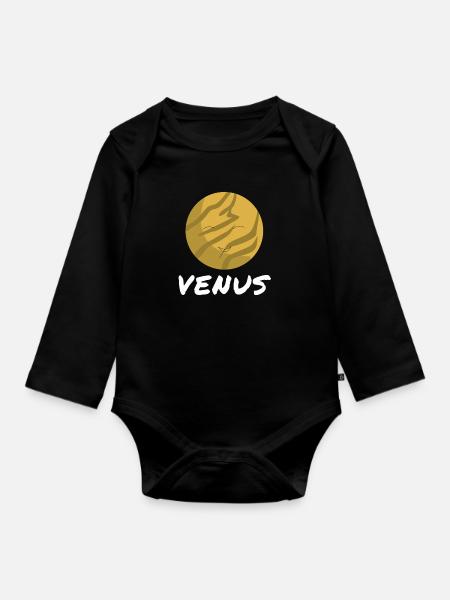 Venus - Baby Bio-Langarm-Body - Schwarz