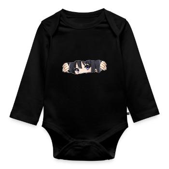 Anime Girl - Baby Bio-Langarm-Body - Schwarz - Vorne