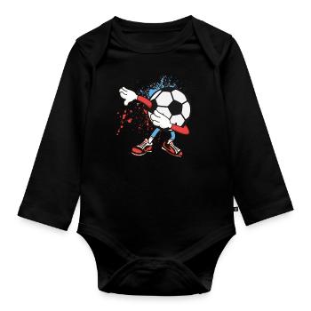 Dab Fußball - Baby Bio-Langarm-Body - Schwarz - Vorne