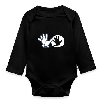 Rabbit Shadow Games - Organic Longsleeve Baby Bodysuit - black - Front