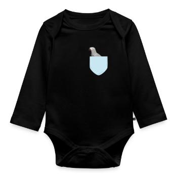Vogelbeobachter Vogelhalter Taube in einem Taschenvogel - Baby Bio-Langarm-Body - Schwarz - Vorne