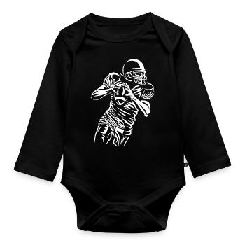 Receveur de Football Wide - Body Bébé bio manches longues - noir - Devant