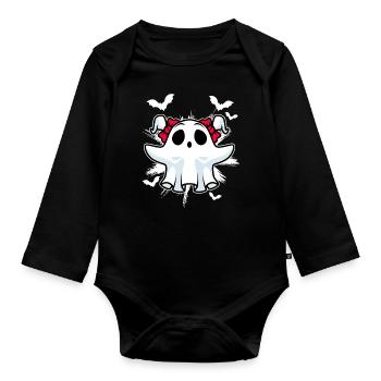 Fille fantôme - Body Bébé bio manches longues - noir - Devant