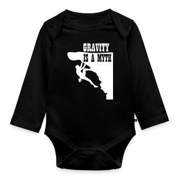 La gravité est un mythe - Body Bébé bio manches longues - noir - Devant