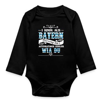 I Kimm Aus Bayern - Baby Bio-Langarm-Body - Schwarz - Vorne