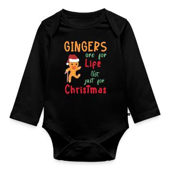 Gingers For Life - Organic Longsleeve Baby Bodysuit - black - Front