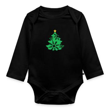 Sapin de Noël - Sapin de Noël - Body Bébé bio manches longues - noir - Devant