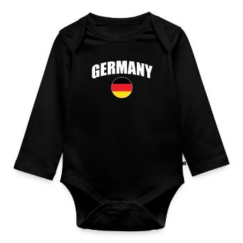 Allemagne - Body Bébé bio manches longues - noir - Devant