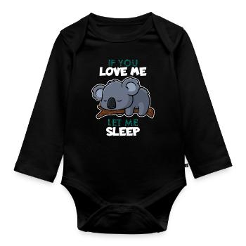 Sommeil amour koala drôle - Body Bébé bio manches longues - noir - Devant