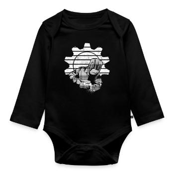 welding - Organic Longsleeve Baby Bodysuit - black - Front