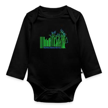 Reduce And Recycle - Organic Longsleeve Baby Bodysuit - black - Front