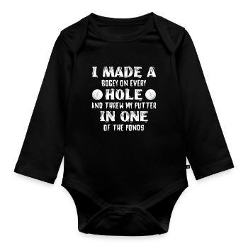Hole In One Golf Funny - Body Bébé bio manches longues - noir - Devant