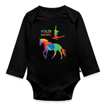 Voltige - Body Bébé bio manches longues - noir - Devant