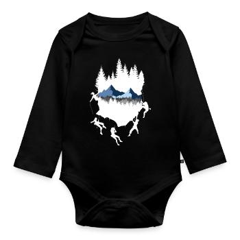 Kletterer Fels klettern bouldern Berge Geschenk - Baby Bio-Langarm-Body - Schwarz - Vorne