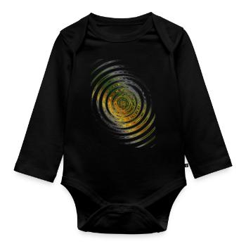 Helle Wellen - Baby Bio-Langarm-Body - Schwarz - Vorne