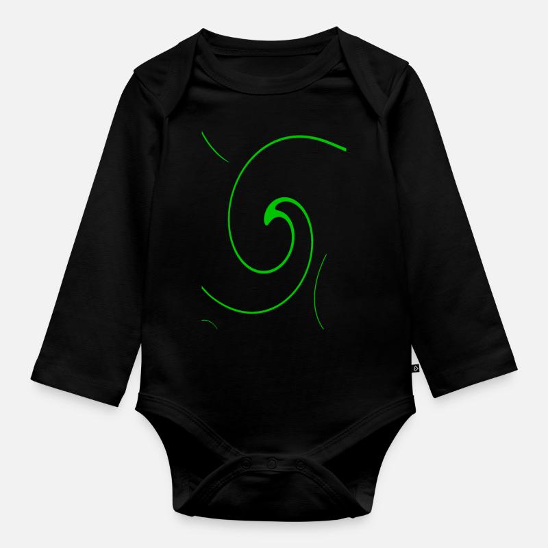Neon Spirale - Baby Bio-Langarm-Body - Schwarz