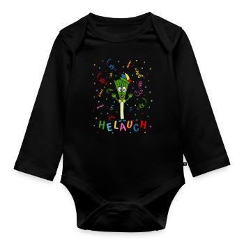Lauch Helauch Fasching Konfetti Helau Fastnacht - Baby Bio-Langarm-Body - Schwarz - Vorne