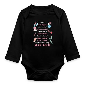 Nagel Tech Kosmetikerin Fingernägel Nagel Tech Geschenk - Baby Bio-Langarm-Body - Schwarz - Vorne