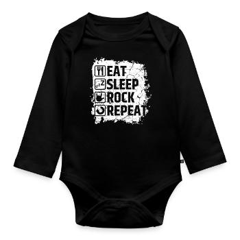 Rock Musik - Baby Bio-Langarm-Body - Schwarz - Vorne