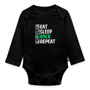 Rock Musik - Baby Bio-Langarm-Body - Schwarz - Vorne