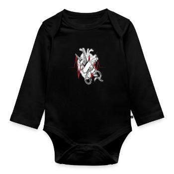 Gesundheits-Chirurg-Arzt Medic Hospital - Baby Bio-Langarm-Body - Schwarz - Vorne