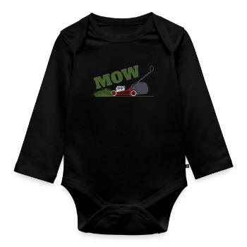 Rasen Mähen - Baby Bio-Langarm-Body - Schwarz - Vorne