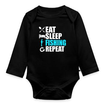 Fishing - Baby Bio-Langarm-Body - Schwarz - Vorne