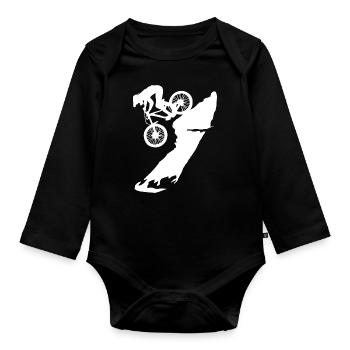 MTB downhill - Organic Longsleeve Baby Bodysuit - black - Front