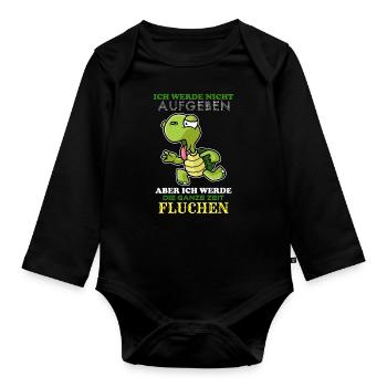 Lahme Schildkröte Fitness Lustig - Baby Bio-Langarm-Body - Schwarz - Vorne